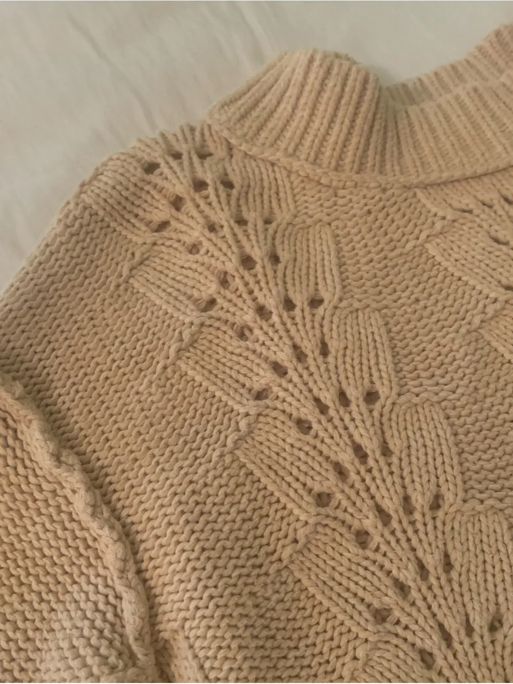 Free People Cropped Women's Pullover Sweater Bell Song Sandcastle Small